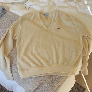 Lacoste Beige V-Neck Pullover